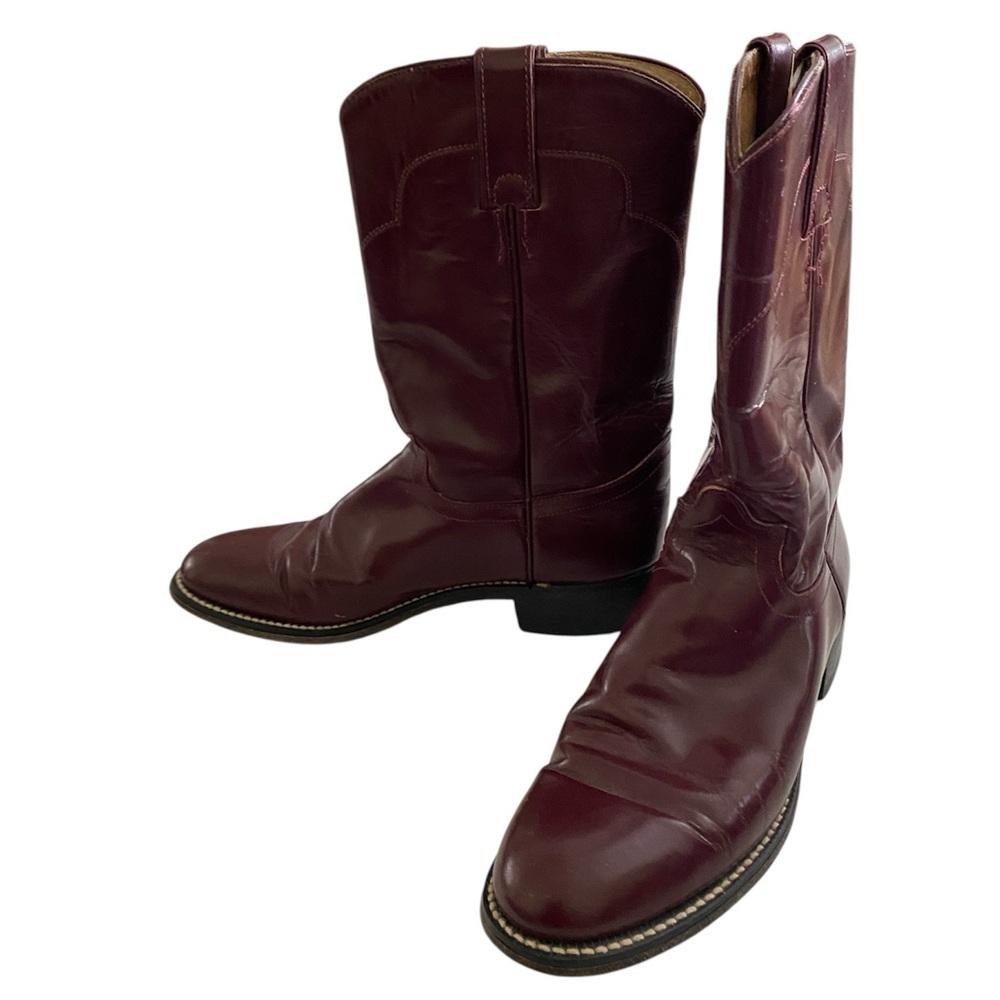 Tony Lama Burgundy Leather Western Boots